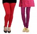 Cotton Red and Dark Pink Color Leggings Combo @ 31% OFF Rs 407.00 Only FREE Shipping + Extra Discount -  online Sabse Sasta in India - Leggings for Women - 7071/20160318