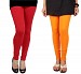 Cotton Red and Orange Color Leggings Combo @ 31% OFF Rs 407.00 Only FREE Shipping + Extra Discount -  online Sabse Sasta in India - Leggings for Women - 7072/20160318