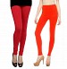 Cotton Red and Dark orange  Color Leggings Combo @ 31% OFF Rs 407.00 Only FREE Shipping + Extra Discount -  online Sabse Sasta in India - Leggings for Women - 7074/20160318