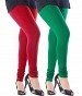 Cotton Red and Dark Green Color Leggings Combo @ 31% OFF Rs 407.00 Only FREE Shipping + Extra Discount -  online Sabse Sasta in India - Leggings for Women - 7075/20160318