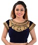 Women Velvet Embroidered Mirror Work Blue Blouse @ 49% OFF Rs 246.00 Only FREE Shipping + Extra Discount - boat nack blouse, Buy boat nack blouse Online, velvet blouse, designer blouse, Buy designer blouse,  online Sabse Sasta in India - Designer Blouse for Women - 9156/20160506