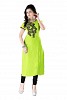 Green Straight Embroidered Faux Georgette Kurti @ 31% OFF Rs 864.00 Only FREE Shipping + Extra Discount - Georgette kurti, Buy Georgette kurti Online, Stitched, Designer Kurti For womens, Buy Designer Kurti For womens,  online Sabse Sasta in India - Kurtas & Kurtis for Women - 6642/20160227