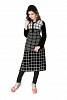 Black Straight Checks Printed Faux Georgette Kurti @ 31% OFF Rs 864.00 Only FREE Shipping + Extra Discount - Georgette kurti, Buy Georgette kurti Online, Semi-stitched Suit, Designer Kurti For womens, Buy Designer Kurti For womens,  online Sabse Sasta in India - Kurtas & Kurtis for Women - 6652/20160227