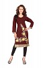 Embroidered Maroon Casual Kurti @ 31% OFF Rs 569.00 Only FREE Shipping + Extra Discount - Georgette kurti, Buy Georgette kurti Online, stitched Kurti, Designer Kurti For womens, Buy Designer Kurti For womens,  online Sabse Sasta in India - Kurtas & Kurtis for Women - 5908/20160111