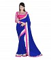 Embroidered Blue Chiffon saree @ 31% OFF Rs 518.00 Only FREE Shipping + Extra Discount - Chiffon Saree, Buy Chiffon Saree Online, Partywear Saree, Embroidered Saree, Buy Embroidered Saree,  online Sabse Sasta in India - Sarees for Women - 5643/20151223