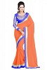 Embroidered Orange Chiffon saree @ 31% OFF Rs 518.00 Only FREE Shipping + Extra Discount - Chiffon Saree, Buy Chiffon Saree Online, Deginer Saree, Party Wear Saree, Buy Party Wear Saree,  online Sabse Sasta in India - Sarees for Women - 5645/20151223