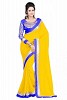 Embroidered Chiffon Yellow saree @ 31% OFF Rs 518.00 Only FREE Shipping + Extra Discount - Chiffon Saree, Buy Chiffon Saree Online, Partywear Saree, Designer Saree, Buy Designer Saree,  online Sabse Sasta in India - Sarees for Women - 5651/20151223