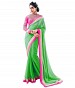 Embroidered Chiffon Parrot Green saree @ 31% OFF Rs 518.00 Only FREE Shipping + Extra Discount - Chiffon Saree, Buy Chiffon Saree Online, Partywear Saree, Designer Saree, Buy Designer Saree,  online Sabse Sasta in India - Sarees for Women - 5653/20151223