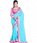 Embroidered Chiffon Turquoise saree @ 31% OFF Rs 518.00 Only FREE Shipping + Extra Discount - Chiffon Saree, Buy Chiffon Saree Online, Partywear Saree, Embroidered Saree, Buy Embroidered Saree,  online Sabse Sasta in India - Sarees for Women - 5654/20151223