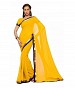 Plain Lace work Yellow Georgette saree @ 31% OFF Rs 494.00 Only FREE Shipping + Extra Discount - Georgette Saree, Buy Georgette Saree Online, Plain Lace work, Casual Saree, Buy Casual Saree,  online Sabse Sasta in India - Sarees for Women - 5665/20151223