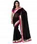 Lace work Black and Pink Chiffon saree @ 31% OFF Rs 444.00 Only FREE Shipping + Extra Discount - Chiffon Saree, Buy Chiffon Saree Online, Fashionable Saree, Lace Border, Buy Lace Border,  online Sabse Sasta in India - Sarees for Women - 5695/20151223