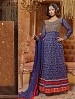 Thankar New Attractive Designer Georgette Blue Anarkali Suit @ 51% OFF Rs 1421.00 Only FREE Shipping + Extra Discount - Georgette, Buy Georgette Online, Semi-stitched, Anarkali suit, Buy Anarkali suit,  online Sabse Sasta in India - Semi Stitched Anarkali Style Suits for Women - 3174/20150925