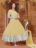Thankar New Attractive Designer Georgette Yellow Anarkali Suit @ 39% OFF Rs 1050.00 Only FREE Shipping + Extra Discount - Georgette, Buy Georgette Online, Semi-stitched, Anarkali suit, Buy Anarkali suit,  online Sabse Sasta in India -  for  - 3185/20150925