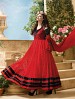 Thankar Attractive Net Brasso Designer Red & Black Anarkali Suits @ 27% OFF Rs 1050.00 Only FREE Shipping + Extra Discount - Net & Brasso, Buy Net & Brasso Online, Semi-stitched, Anarkali suit, Buy Anarkali suit,  online Sabse Sasta in India - Semi Stitched Anarkali Style Suits for Women - 3196/20150925