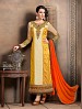 Thankar New Attractive Designer Straight Yellow Anarkali Suit @ 31% OFF Rs 4325.00 Only FREE Shipping + Extra Discount - Georgette, Buy Georgette Online, Semi-stitched, Straight suit, Buy Straight suit,  online Sabse Sasta in India - Semi Stitched Anarkali Style Suits for Women - 3206/20150925