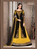 Thankar New Attractive Designer Straight Yellow and Black Anarkali Suit @ 31% OFF Rs 4325.00 Only FREE Shipping + Extra Discount - Georgette, Buy Georgette Online, Semi-stitched, Anarkali suit, Buy Anarkali suit,  online Sabse Sasta in India -  for  - 3207/20150925