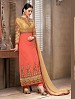 Thankar New Attractive Designer Straight Orange Anarkali Suit @ 31% OFF Rs 4325.00 Only FREE Shipping + Extra Discount - Georgette, Buy Georgette Online, Semi-stitched, Straight suit, Buy Straight suit,  online Sabse Sasta in India - Semi Stitched Anarkali Style Suits for Women - 3209/20150925