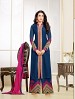Thankar New Attractive Designer Blue And Pink Anarkali Suit With full Sleeve @ 31% OFF Rs 1730.00 Only FREE Shipping + Extra Discount - Georgette, Buy Georgette Online, Semi-stitched, Salwar Suit, Buy Salwar Suit,  online Sabse Sasta in India - Semi Stitched Anarkali Style Suits for Women - 3214/20150925