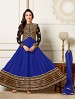 Thankar New Attractive Designer Blue Anarkali Suit With full Sleeve @ 31% OFF Rs 1730.00 Only FREE Shipping + Extra Discount - Georgette, Buy Georgette Online, Semi-stitched, Salwar Suit, Buy Salwar Suit,  online Sabse Sasta in India - Semi Stitched Anarkali Style Suits for Women - 3215/20150925