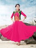 Thankar Latest Designer Heavy Pink and Green Embroidery Anarkali Suit @ 49% OFF Rs 1050.00 Only FREE Shipping + Extra Discount - Net, Buy Net Online, Semi-stitched, Anarkali suit, Buy Anarkali suit,  online Sabse Sasta in India - Semi Stitched Anarkali Style Suits for Women - 3273/20150925