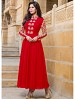 THANKAR NEW ATTRACTIVE DESIGNER RED FULLSLEEVE ANARKALI SUIT @ 45% OFF Rs 1145.00 Only FREE Shipping + Extra Discount - Georgette, Buy Georgette Online, Semi-stitched, Anarkali suit, Buy Anarkali suit,  online Sabse Sasta in India -  for  - 3287/20150925