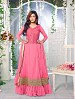 Thankar Fabulous Latest Heavy Designer Pink Anarkali Suits @ 31% OFF Rs 1977.00 Only FREE Shipping + Extra Discount - Net ,Georgette, Buy Net ,Georgette Online, Semi-stitched, Anarkali suit, Buy Anarkali suit,  online Sabse Sasta in India -  for  - 3313/20150925