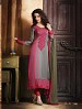 THANKAR ATTRACTIVE LATEST DESIGNER PINK AND GREY ANARKALI SUITS @ 31% OFF Rs 2409.00 Only FREE Shipping + Extra Discount - Chiffon, Buy Chiffon Online, Semi-stitched, Straight suit, Buy Straight suit,  online Sabse Sasta in India - Semi Stitched Anarkali Style Suits for Women - 3366/20150925