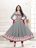 THANKAR HEAVY FLOOR LENGTH GREY AND PINK ANARKALI SUIT @ 44% OFF Rs 1606.00 Only FREE Shipping + Extra Discount - Anarkali Suits, Buy Anarkali Suits Online, Semi Stitched, Georgette, Buy Georgette,  online Sabse Sasta in India -  for  - 3375/20150925