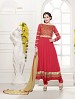 THANKAR HEAVY FLOOR LENGTH RED ANARKALI SUIT @ 44% OFF Rs 1606.00 Only FREE Shipping + Extra Discount - Anarkali Suits, Buy Anarkali Suits Online, Semi Stitched, Georgette, Buy Georgette,  online Sabse Sasta in India - Semi Stitched Anarkali Style Suits for Women - 3377/20150925