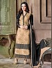 THANKAR LATEST EMBROIDERED DESIGNER CREAM & BLACK STRAIGHT SUITS @ 44% OFF Rs 1606.00 Only FREE Shipping + Extra Discount - Suit, Buy Suit Online, Semi Stitched, Georgette, Buy Georgette,  online Sabse Sasta in India -  for  - 3387/20150925
