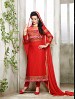THANKAR NEW DESIGNER HOT RED STRAIGHT SUIT @ 31% OFF Rs 1421.00 Only FREE Shipping + Extra Discount - Suit, Buy Suit Online, Nazneen, Embroidery, Buy Embroidery,  online Sabse Sasta in India -  for  - 3413/20150925