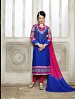 THANKAR NEW DESIGNER BLUE AND PINK STRAIGHT SUIT @ 31% OFF Rs 1421.00 Only FREE Shipping + Extra Discount - Suit, Buy Suit Online, Nazneen, Cotton, Buy Cotton,  online Sabse Sasta in India - Semi Stitched Anarkali Style Suits for Women - 3416/20150925