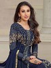 THANKAR NEW DESIGNER NAVY BLUE STRAIGHT PLAZO SUIT @ 31% OFF Rs 2409.00 Only FREE Shipping + Extra Discount - Suit, Buy Suit Online, Nazneen, Santoon, Buy Santoon,  online Sabse Sasta in India - Semi Stitched Anarkali Style Suits for Women - 3418/20150925