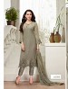 THANKAR NEW DESIGNER GREY STRAIGHT PLAZO SUIT @ 54% OFF Rs 1606.00 Only FREE Shipping + Extra Discount - Suit, Buy Suit Online, Santoon, Georgette, Buy Georgette,  online Sabse Sasta in India - Semi Stitched Anarkali Style Suits for Women - 3425/20150925