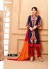 THANKAR NEW DESIGNER NEVY BLUE AND RED STRAIGHT SUIT @ 31% OFF Rs 1853.00 Only FREE Shipping + Extra Discount - Suit, Buy Suit Online, Santoon, Georgette, Buy Georgette,  online Sabse Sasta in India - Semi Stitched Anarkali Style Suits for Women - 3427/20150925