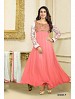 THANKAR LATEST DESIGNER PINK AND WHITE LONG SLEEVE ANARKALI SUIT @ 31% OFF Rs 1421.00 Only FREE Shipping + Extra Discount - Anarkali Suits, Buy Anarkali Suits Online, Santoon, Georgette, Buy Georgette,  online Sabse Sasta in India -  for  - 3481/20150925