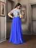 THANKAR NEW DESIGNER CREAM & BLUE ANARKALI SUIT @ 31% OFF Rs 1730.00 Only FREE Shipping + Extra Discount - Santoon, Buy Santoon Online, Anarkali Suits, Georgette, Buy Georgette,  online Sabse Sasta in India - Semi Stitched Anarkali Style Suits for Women - 3494/20150925