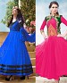 THANKAR COMBO ONE BLUE ANARKALI SUIT AND PINK DESIGNER ANARKALI SUIT @ 31% OFF Rs 1977.00 Only FREE Shipping + Extra Discount - Santoon, Buy Santoon Online, Anarkali Suits, Chiffon, Buy Chiffon,  online Sabse Sasta in India - Semi Stitched Anarkali Style Suits for Women - 3496/20150925