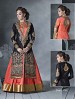 THANKAR LATEST DESIGNER HEAVY ORANGE AND BLACK EMBROIDERY INDO WESTERN STYLE ANARKALI SUIT @ 31% OFF Rs 4449.00 Only FREE Shipping + Extra Discount - Santoon, Buy Santoon Online, Anarkali Suits, Georgette, Buy Georgette,  online Sabse Sasta in India -  for  - 3504/20150925