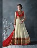 THANKAR LATEST DESIGNER OFF WHITE & RED LONG SLEEVE ANARKALI SUIT @ 31% OFF Rs 4449.00 Only FREE Shipping + Extra Discount - Santoon, Buy Santoon Online, Anarkali Suits, Georgette, Buy Georgette,  online Sabse Sasta in India - Semi Stitched Anarkali Style Suits for Women - 3505/20150925
