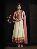 THANKAR LATEST EMBROIDERED DESIGNER WHITE AND PINK ANARKALI SUITS @ 31% OFF Rs 3336.00 Only FREE Shipping + Extra Discount - Santoon, Buy Santoon Online, Anarkali Suits, Georgette, Buy Georgette,  online Sabse Sasta in India - Semi Stitched Anarkali Style Suits for Women - 3517/20150925