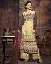 LATEST EMBROIDERED DESIGNER CREAM AND BROWN STRAIGHT SUITS @ 31% OFF Rs 2039.00 Only FREE Shipping + Extra Discount - Faux Georgette, Buy Faux Georgette Online, Anarkali Suits, Santoon, Buy Santoon,  online Sabse Sasta in India - Salwar Suit for Women - 4194/20151020