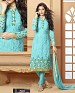 NEW DESIGNER AQUA STRAIGHT SUIT @ 56% OFF Rs 1112.00 Only FREE Shipping + Extra Discount - Suit, Buy Suit Online, Georgette, Santoon, Buy Santoon,  online Sabse Sasta in India -  for  - 4196/20151020