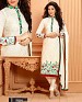 NEW DESIGNER WHITE STRAIGHT SUIT @ 56% OFF Rs 1112.00 Only FREE Shipping + Extra Discount - Suit, Buy Suit Online, Georgette, Santoon, Buy Santoon,  online Sabse Sasta in India -  for  - 4199/20151020