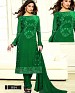 DESIGNER GREEN STRAIGHT SUIT @ 31% OFF Rs 1915.00 Only FREE Shipping + Extra Discount - Georgette, Buy Georgette Online, Semi-stitched, Straight suit, Buy Straight suit,  online Sabse Sasta in India -  for  - 4251/20151020