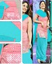 DESIGNER PINK AND SKY SALWAR SUIT @ 31% OFF Rs 1112.00 Only FREE Shipping + Extra Discount - Cotton, Buy Cotton Online, Semi-stitched, Straight suit, Buy Straight suit,  online Sabse Sasta in India - Salwar Suit for Women - 4263/20151020