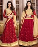 DESIGNER MAROON AND CREAM ANARKALI SUIT @ 31% OFF Rs 1915.00 Only FREE Shipping + Extra Discount - Georgette, Buy Georgette Online, Semi-stitched, Anarkali suit, Buy Anarkali suit,  online Sabse Sasta in India - Salwar Suit for Women - 4268/20151020