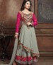 DESIGNER GREY & PINK ANARKALI SUIT @ 31% OFF Rs 2286.00 Only FREE Shipping + Extra Discount - Georgette, Buy Georgette Online, Semi-stitched, Anarkali suit, Buy Anarkali suit,  online Sabse Sasta in India -  for  - 4302/20151020