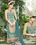 THANKAR NEW DESIGNER AQUA & BEIGE STRAIGHT SUIT @ 31% OFF Rs 1915.00 Only FREE Shipping + Extra Discount - Georgette, Buy Georgette Online, Semi-stitched, Anarkali suit, Buy Anarkali suit,  online Sabse Sasta in India -  for  - 4303/20151020