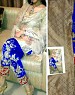 NEW BEIGE AND BLUE UNSTITCHED SALWAR SUIT @ 31% OFF Rs 1173.00 Only FREE Shipping + Extra Discount - Suit, Buy Suit Online, Santoon, Nazneen, Buy Nazneen,  online Sabse Sasta in India -  for  - 4329/20151029